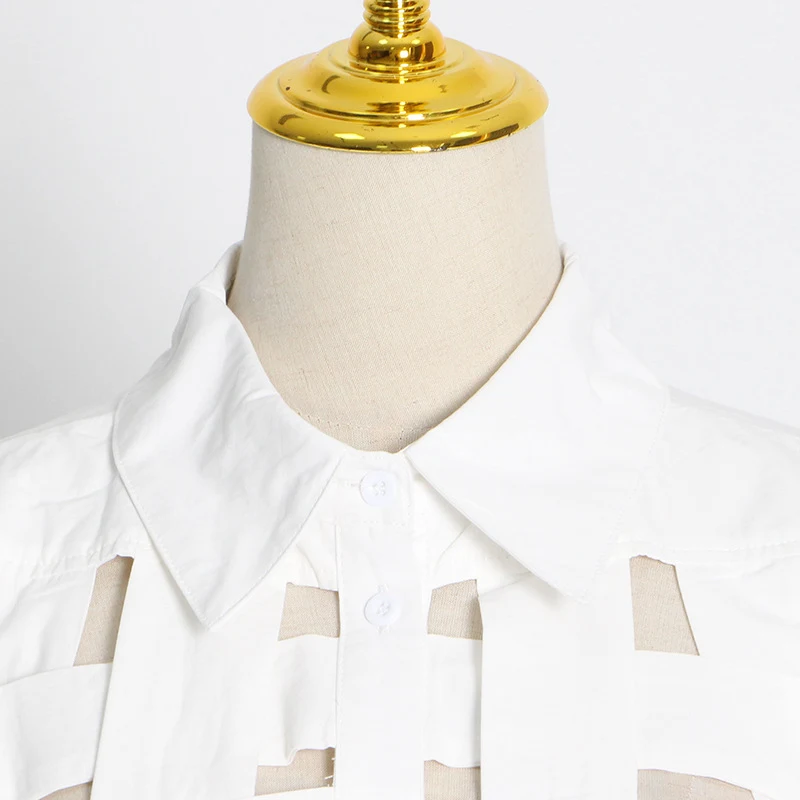 Title 13, Top camicia da donna tinta unita, stile semplic...