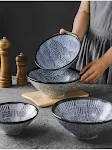 Tigela de ramen retrô de cerâmica de luxo suave com padrão Qinghai. Desfrute de macarrão com elegância e estilo. Perfeita para sua mesa. — foto 13
