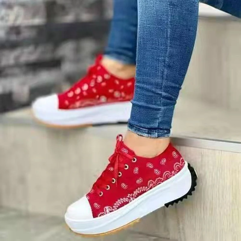 Title 6, Womens low-top platform printed canvas casual ...