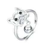 Anel de prata esterlina com design de animal de estimação fofo. Joia perfeita para amantes de animais. Anel de prata 925. Presente ideal para ela. — foto 2