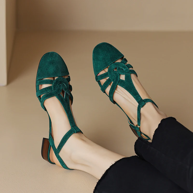 Title 4, French Style Retro Closed Toe Sandals For Women...