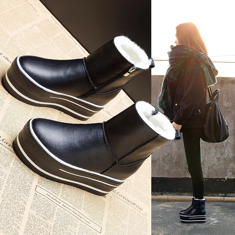 Title 6, Botas Martin Femininas de Neve Quentes e Grossa...