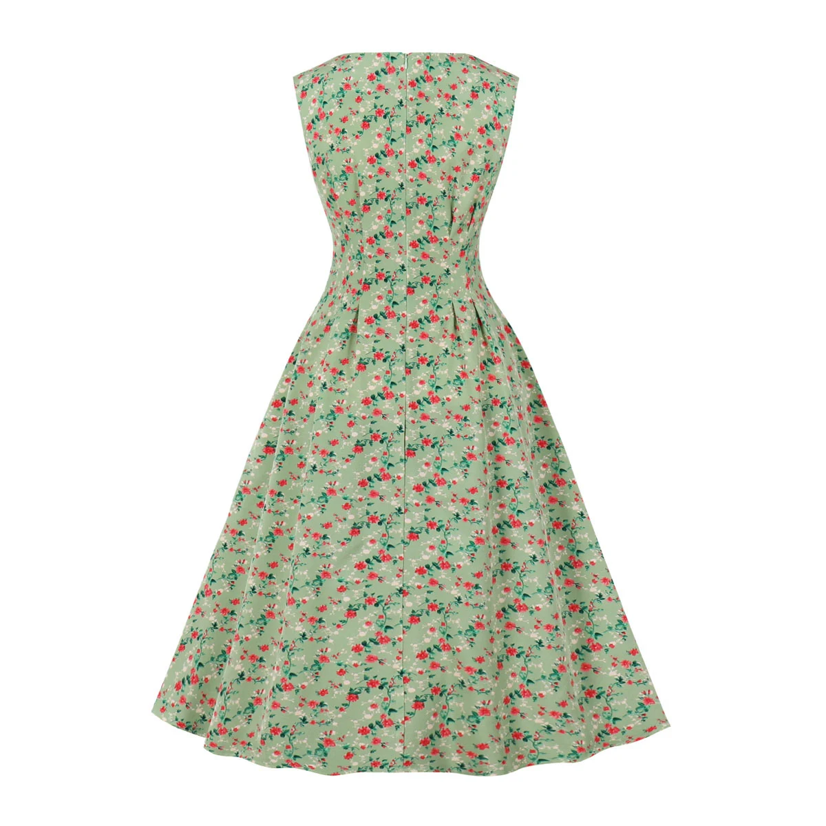 Title 27, Floral Sleeveless Mid-length Large Swing Dress ...