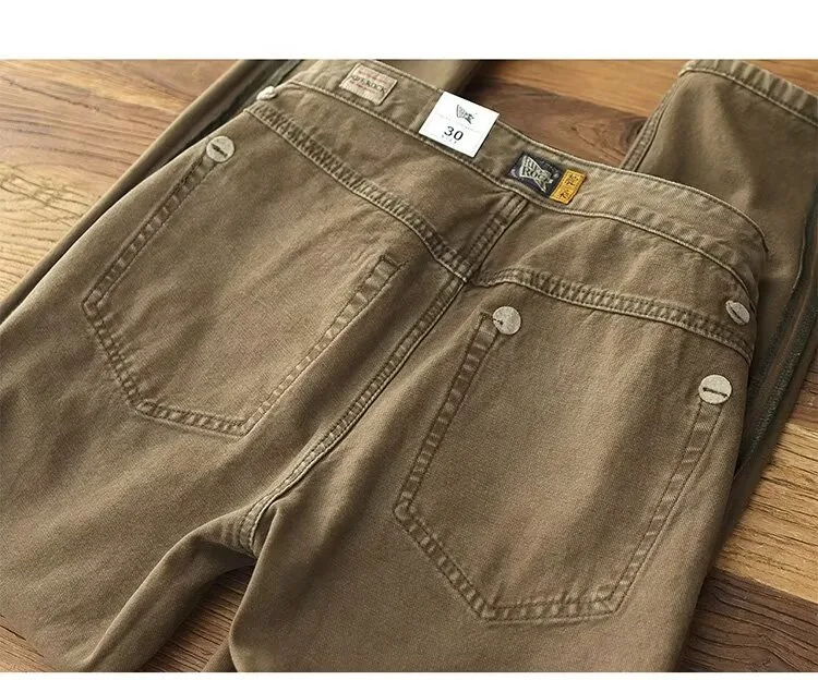 Heren American Street jeans met wassing en distressed effect, modieuze stijl voor dagelijks gebruik. Comfortabele pasvorm voor een casual look. — foto 12