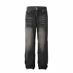 Eenvoudige retro jeans in Amerikaanse High Street-stijl met hoge taille. Comfortabele jeans voor een casual look. — foto 1