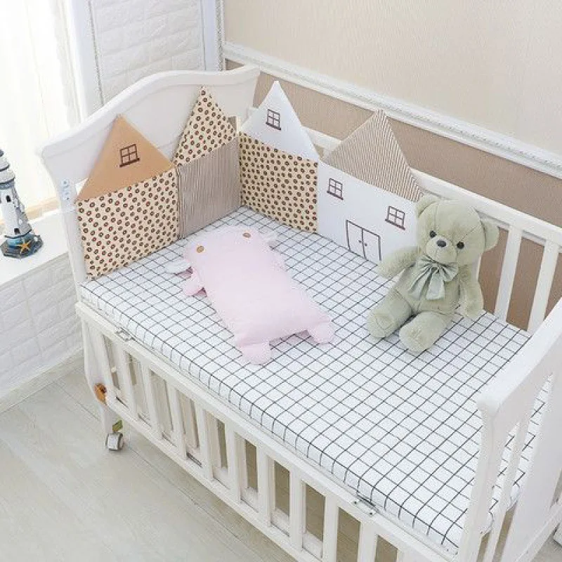 Title 3, Four-Piece Crib Set with Bed Fence for Safe Sle...