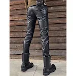 New Arrival Genuine Leather Retro Slim Fit Biker Pants. Stylish and comfortable leather pants for men. Perfect for a cla — photo 1
