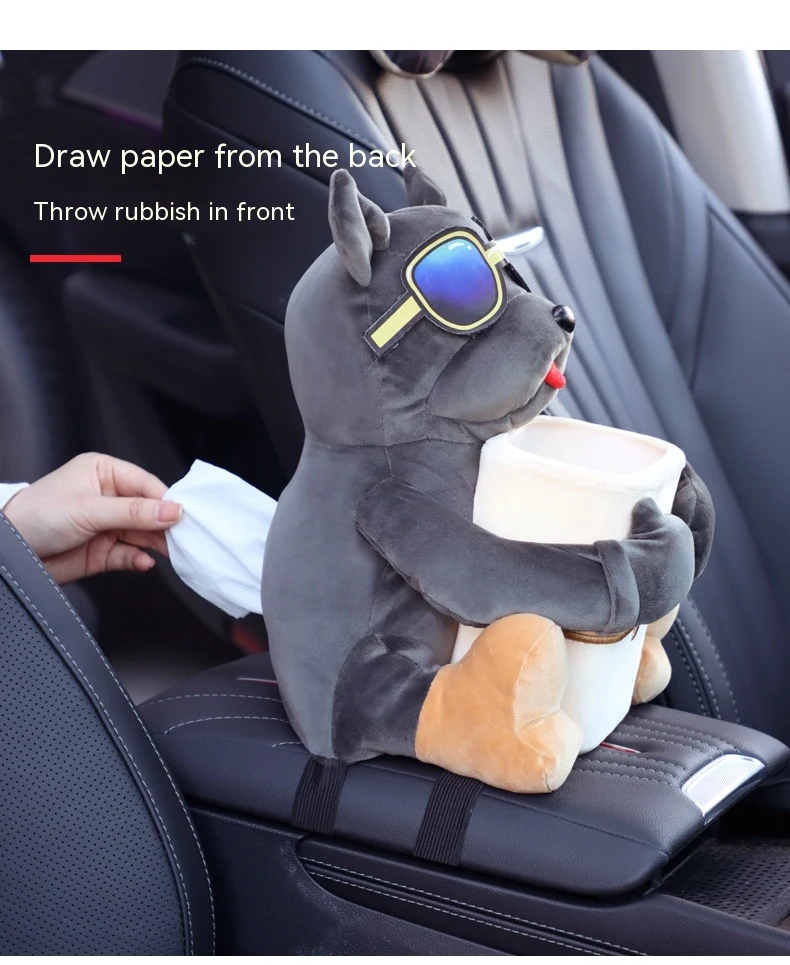 Caixa de lenços de papel para carro Design masculino, pendurada no apoio de braço, para praticidade e criatividade ao dirigir. — foto 12