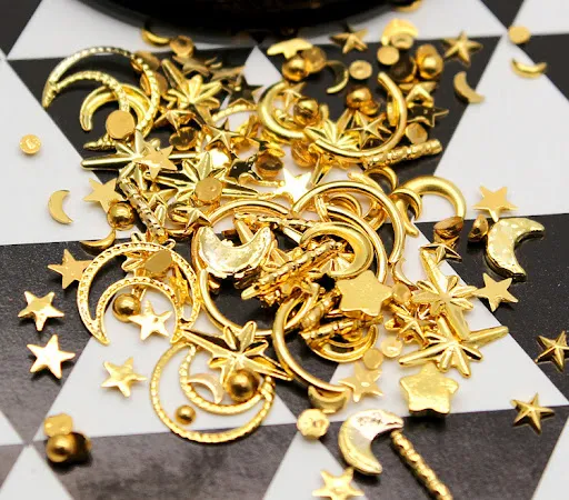 Title 1, Japanese Alloy Hollow Star And Moon Nail Jewelr...