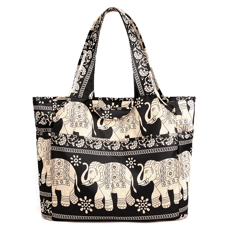 Bolsa feminina de mão em nylon, estilo coreano com estampas fofas, bolsa de ombro casual, grande capacidade, ideal para uso diário. — foto 26