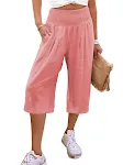 Women's Cotton and Linen Cropped Wide-leg Pants, Thin and Casual. Perfect for summer wear, offering comfort and breathab — photo 15