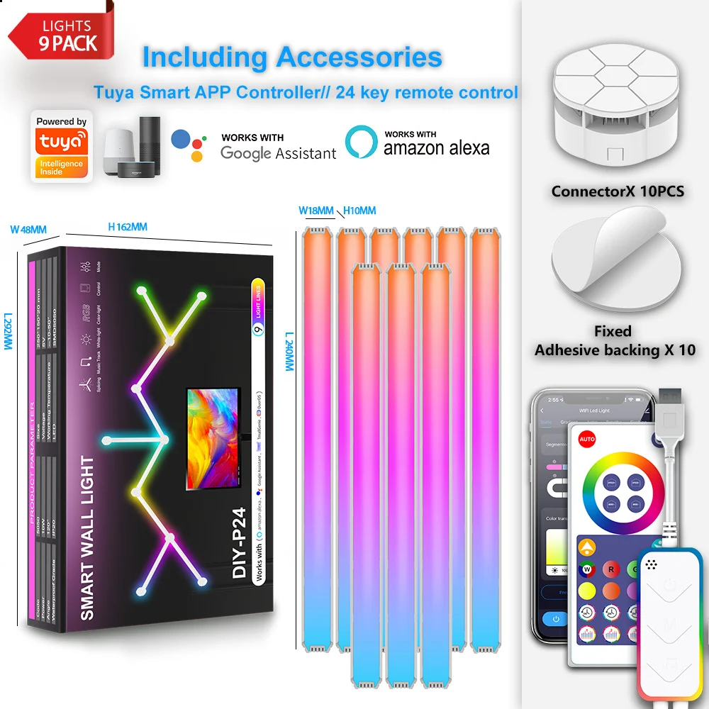 Lâmpada de Emenda Inteligente RGB Cor Mágica DIY para Interiores Personalize seu ambiente com esta luminária modular e crie efeitos de luz incríveis. — foto 11