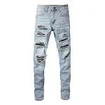 Jeans ajustados y elásticos para hombre con parches de cuero, ajuste delgado, comodidad y estilo. Perfectos para cualquier ocasión. — foto 5