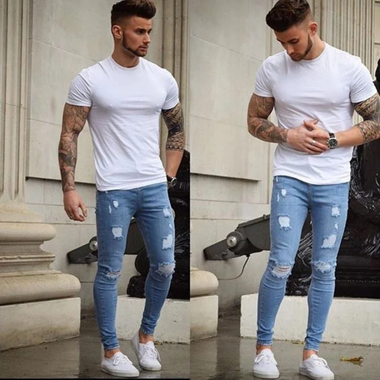 Title 5, Frayed Slim-Fit Jeans offer a modern, stylish l...