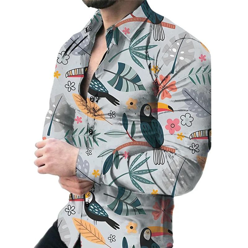 Title 2, Mens Casual Long Sleeved Large Floral Shirt of...