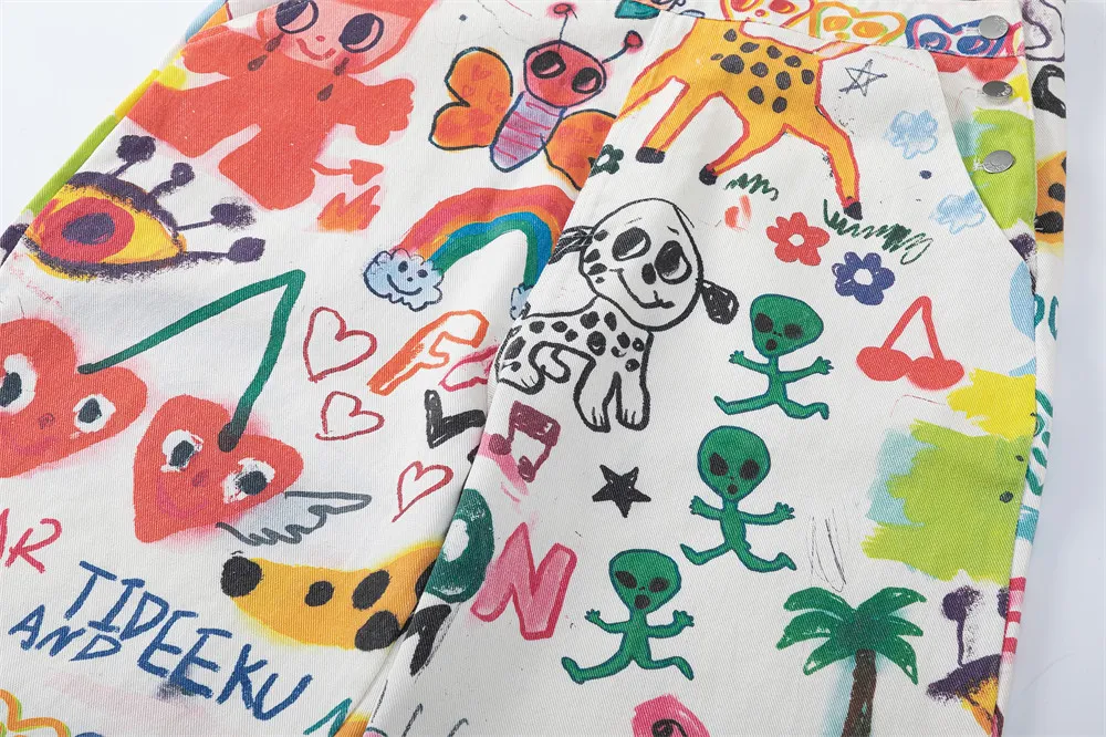 Graffiti Cartoon Overalls Men's Jumpsuit — photo 16