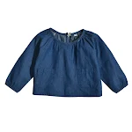 Roupa de bebê triangular de denim Conforto e estilo para seu pequeno Design triangular exclusivo Tecido jeans macio e durável Perfeito para brincar e explorar Livre movimento — foto 1