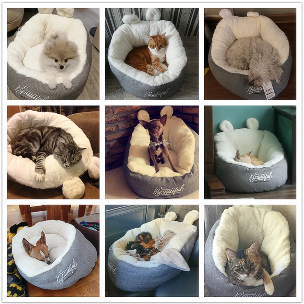 Title 3, Warming soft dog bed sleeping bag cushion puppy...