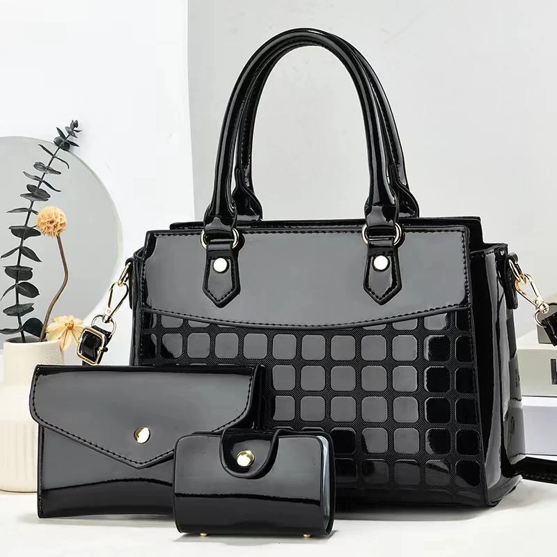 Bolsa Feminina de Couro Brilhante com Relevo, Grande Capacidade, Estilo Mensageiro para Ombros, Perfeita para o Dia a Dia — foto 6
