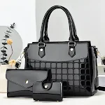 Bolsa Feminina de Couro Brilhante com Relevo, Grande Capacidade, Estilo Mensageiro para Ombros, Perfeita para o Dia a Dia — foto 6