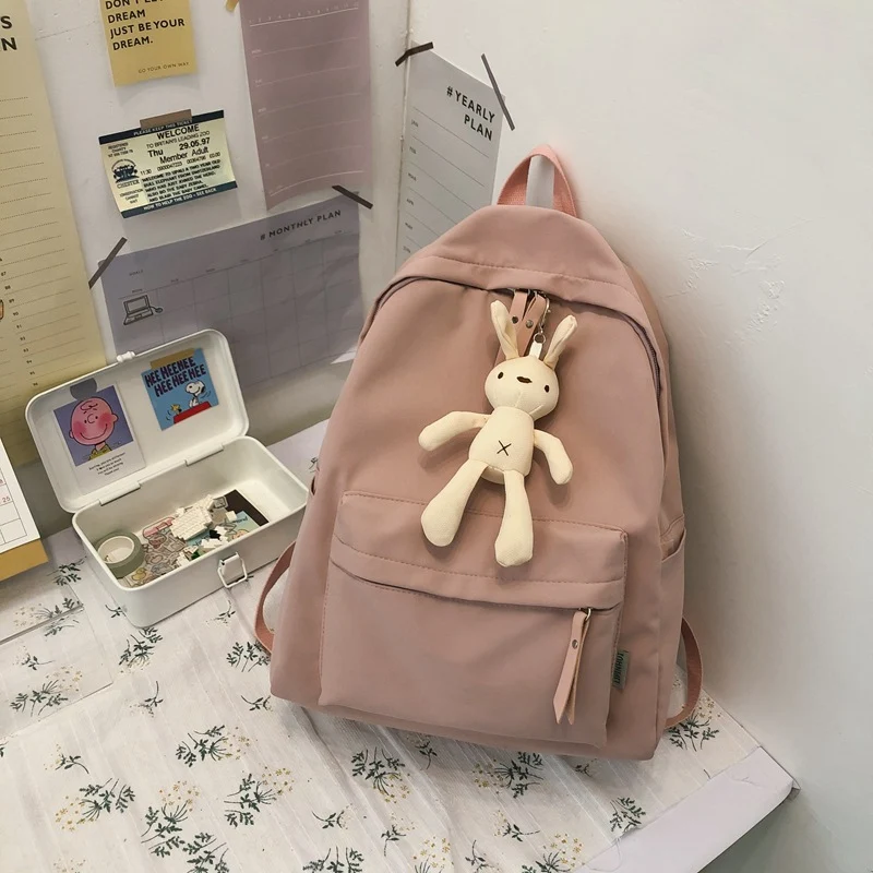 Nova Mochila Escolar Lisa Feminina, Versão Coreana Ins para Estudantes do Ensino Fundamental e Médio, Design Moderno e Durável — foto 5