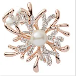 Fivela de lenço de strass de pérola Acessório elegante para lenços Adiciona sofisticação e brilho ao seu look Fácil de usar e versátil para diversas ocasiões — foto 1