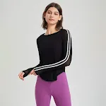 Sport T-shirt mesh sneldrogend lange mouw slim fit ademend hardlopen fitness top yoga kleding blouse. — foto 10