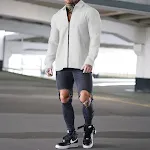 Camiseta masculina de verão, cor sólida, manga longa, com zíper. Conforto e estilo para os dias quentes. Ideal para looks casuais e modernos. — foto 6