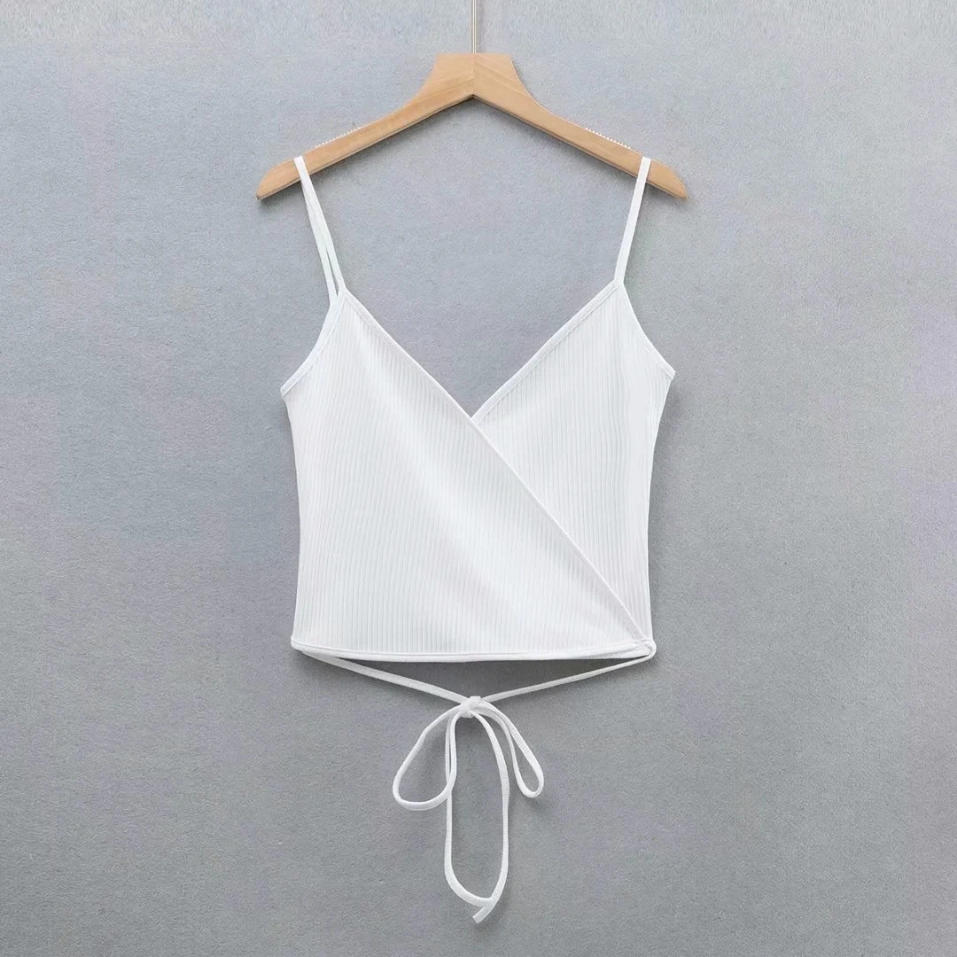 Title 2, Womens Cross V-neck Tie Vest, European and Ame...