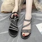 Women's Sandals Casual Summer Korean Style Flat for Outdoors Rhinestone Fairy All-match Fashion Non-slip. Comfortable an — photo 5