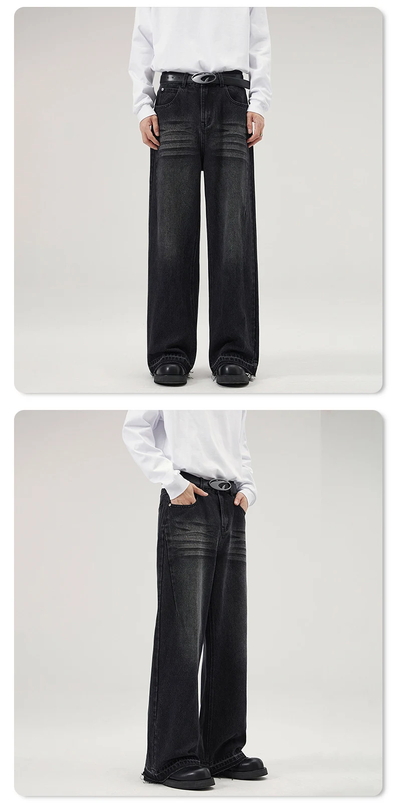 Title 6, Jeans Americanos Sueltos para Hombre con Detall...