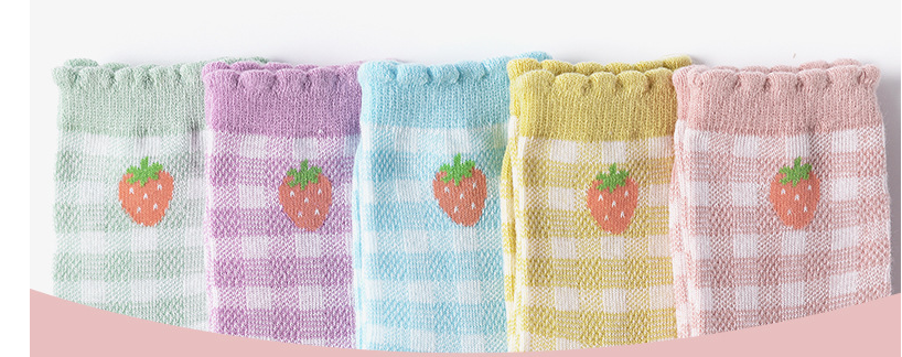 Title 9, Childrens Socks French Plaid Strawberry Cute C...
