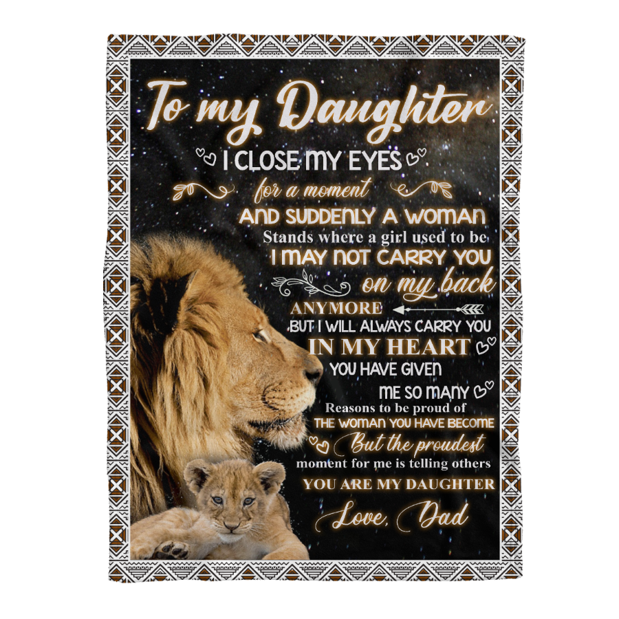 Title 1, Lion Printed Flannel Blanket from Dad to Daught...