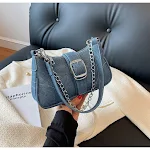 Denim French Stick Bag, Autumn and Winter, Advanced, New, Popular, Blue Retro American Style. Perfect for carrying your — photo 20