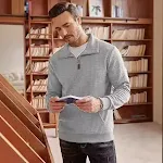 Suéter masculino casual e confortável, xadrez pequeno, gola lapela, cor sólida. Perfeito para um visual moderno e descontraído. — foto 10