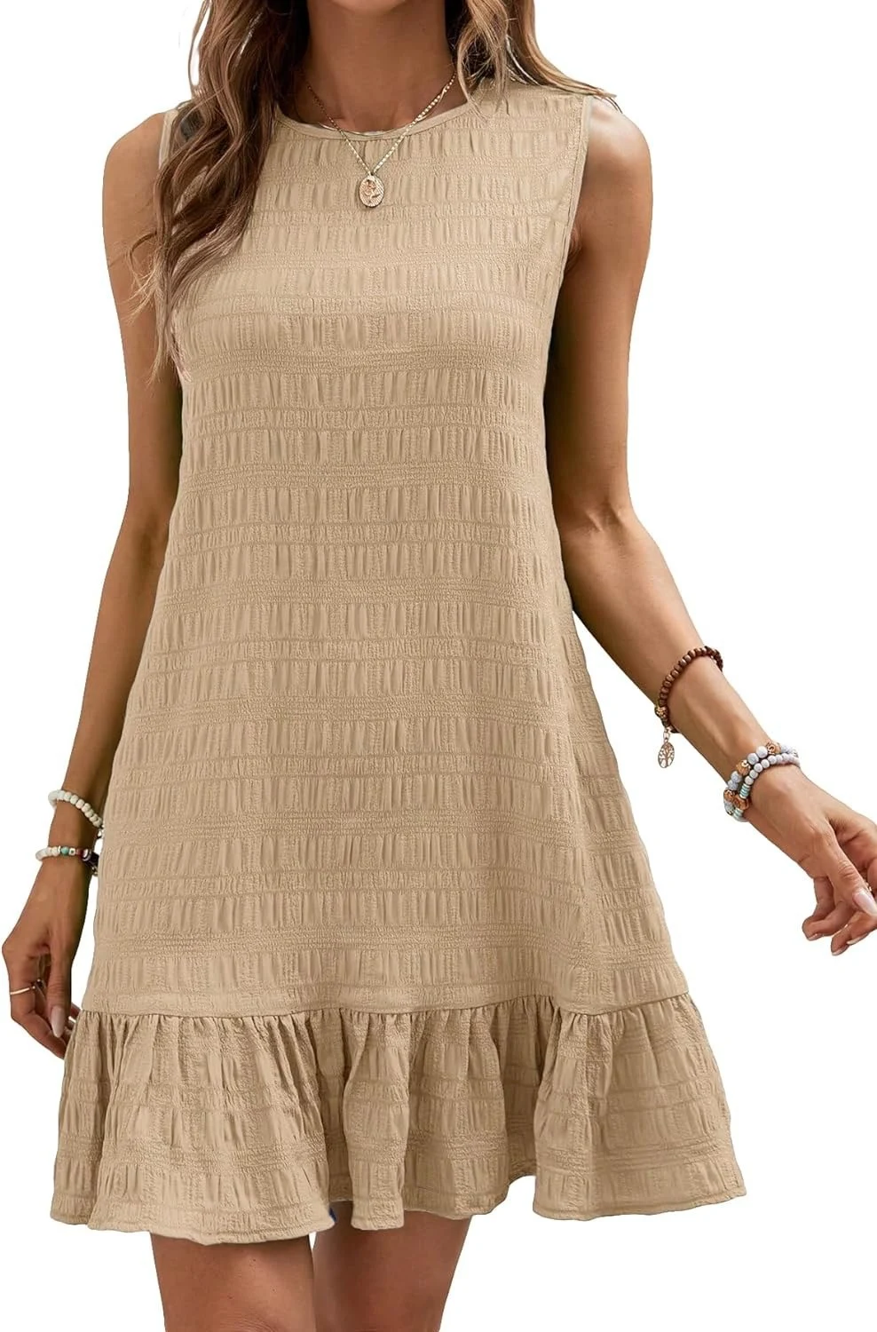 Title 2, All-matching Sleeveless Round Neck Dress