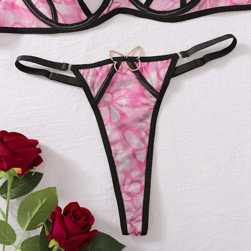 Title 13, Butterfly Decoration Underwear Two-piece Female
