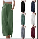 Spring and Summer Cotton and Linen Drawstring Casual Women's Wide-leg Trousers, perfect for comfort and style in warmer — photo 9