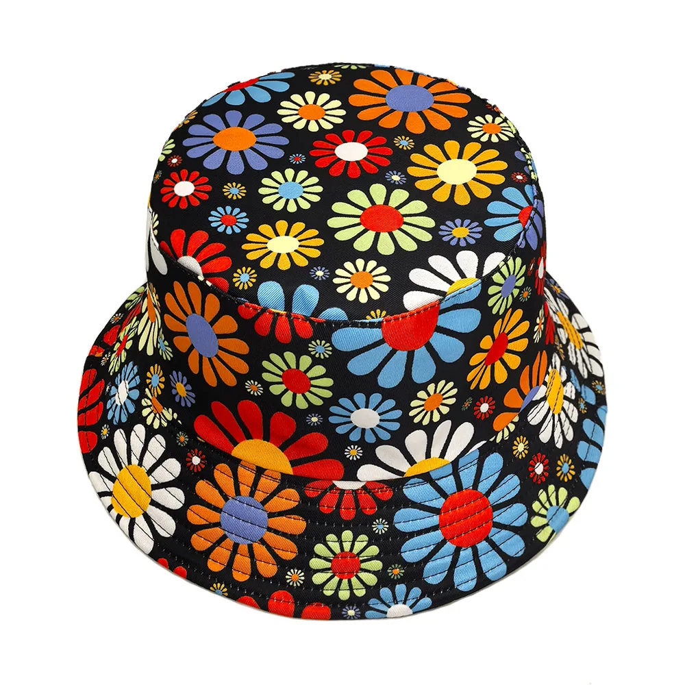 Chapéu balde com flores coloridas, protetor solar estiloso para praia e sol. Perfeito para atividades ao ar livre e um visual vibrante. — foto 5