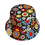 Chapéu balde com flores coloridas, protetor solar estiloso para praia e sol. Perfeito para atividades ao ar livre e um visual vibrante. — foto 5
