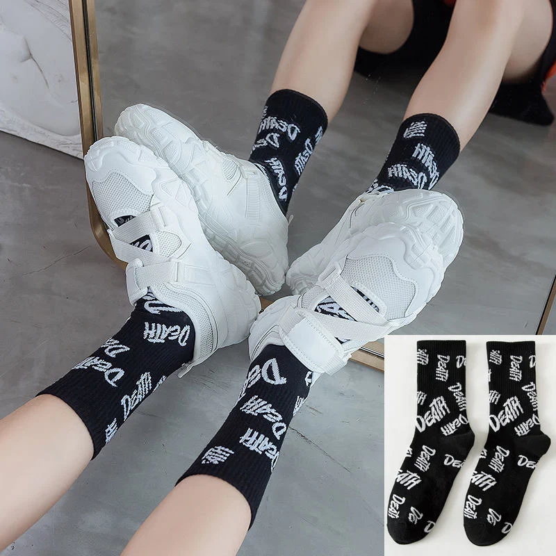 Title 7, Womens Cartoon Printed Mid Tube Cotton Socks