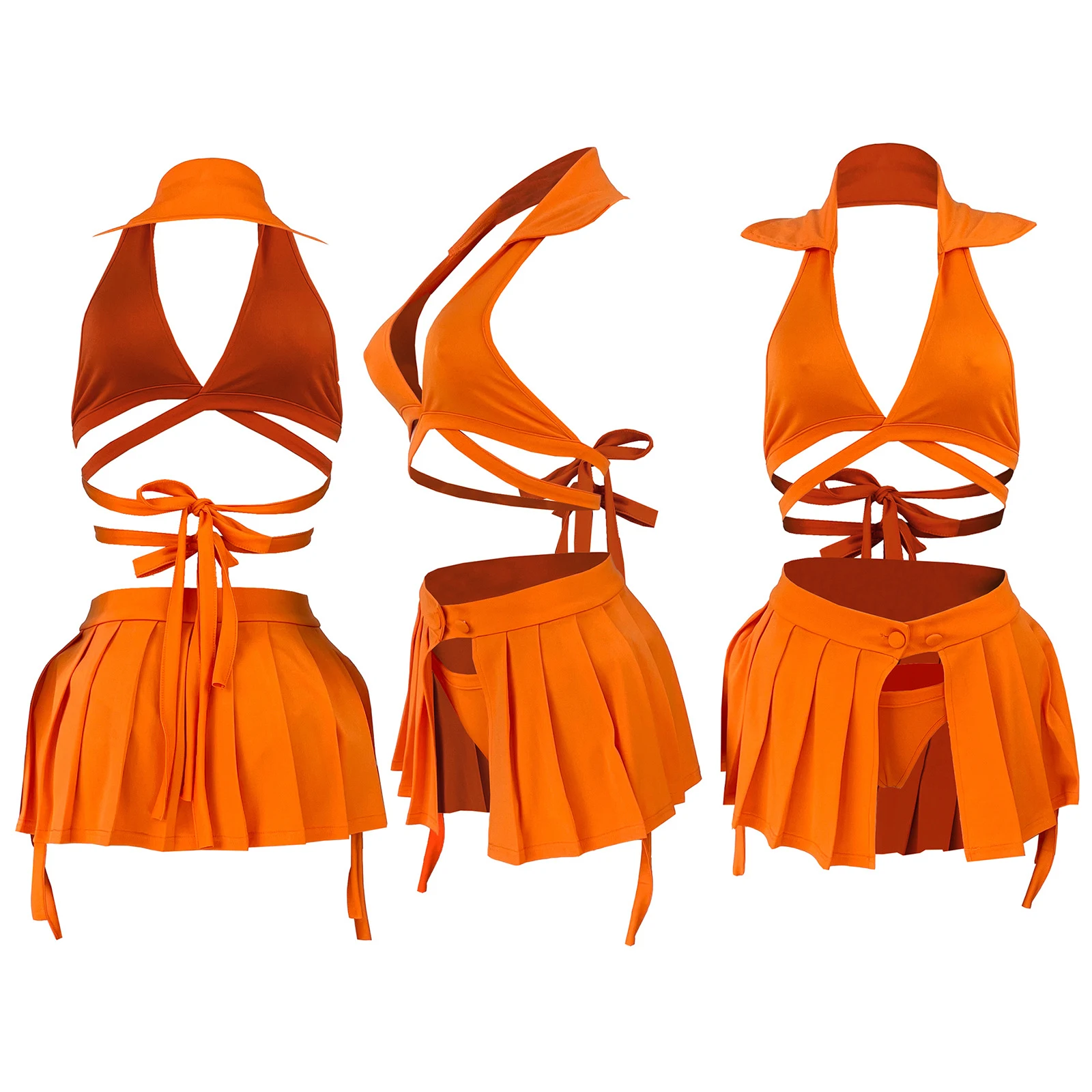 Costume da bagno sportivo da donna con gonna plissettata, perfetto per nuotare e praticare sport acquatici. Comfort e stile in piscina o al mare. — foto 3