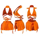 Costume da bagno sportivo da donna con gonna plissettata, perfetto per nuotare e praticare sport acquatici. Comfort e stile in piscina o al mare. — foto 3