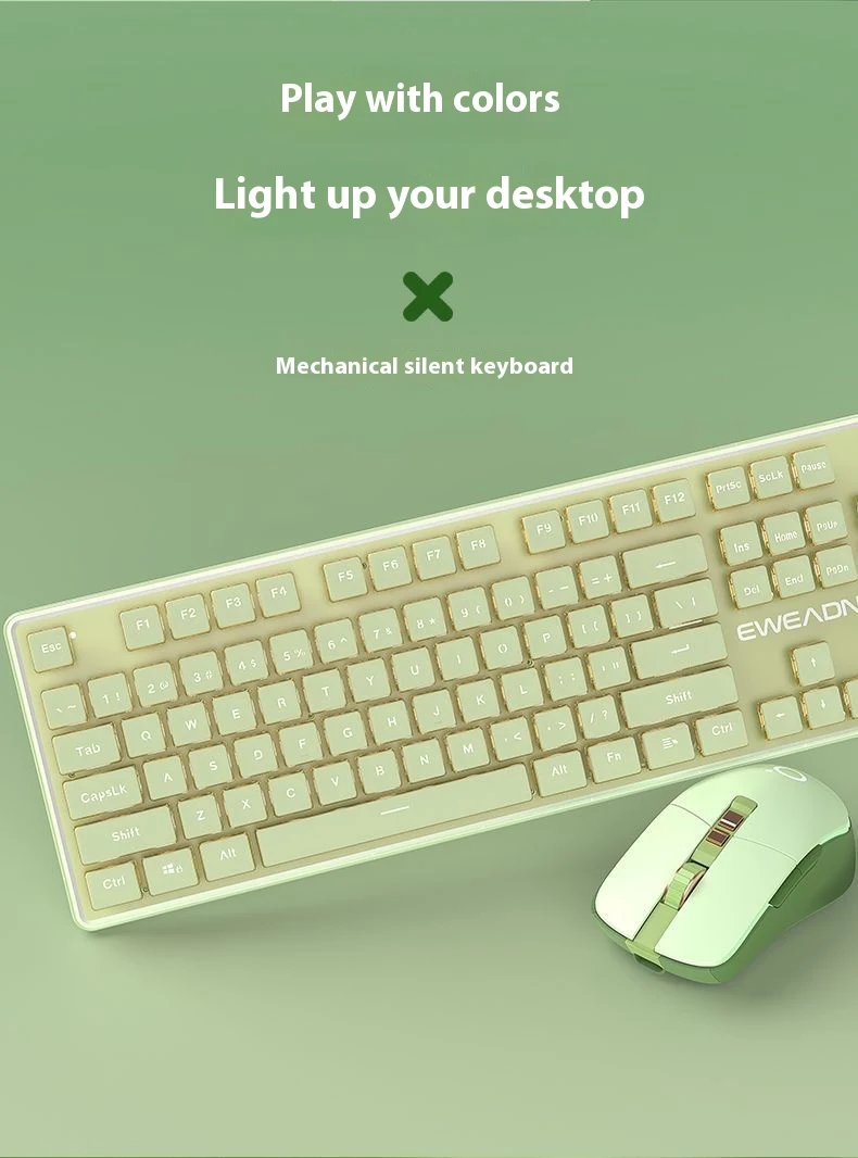 Title 3, Prewalker V3 Wired Mute Keyboard Mouse Suit Mec...