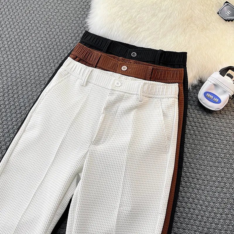 Waffle Casual Suit Pants Slim Fit Straight Leg Pants offer a comfortable and stylish fit for everyday wear. Enjoy modern — photo 17