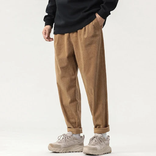 Title 2, Mens Fashion Retro Corduroy Straight Harem Cas...