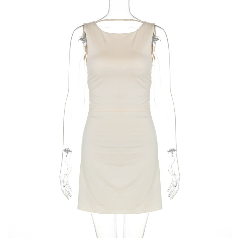 Title 6, European And American Solid Color Sleeveless Sk...