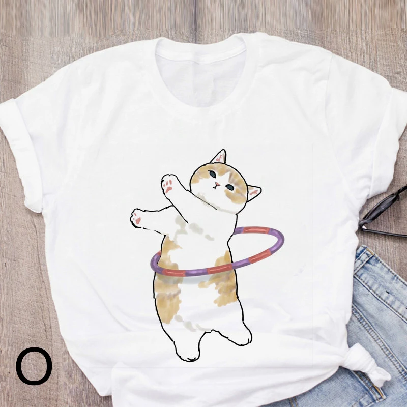Camiseta personalizada de casal de namorada com estampa de gato educado e desenho animado personalizado — foto 4