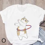 Camiseta personalizada de casal de namorada com estampa de gato educado e desenho animado personalizado — foto 4