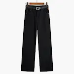 Calças jeans femininas retas, cintura alta e soltas Conforto e estilo em uma só peça. Caimento solto e moderno, perfeitas para looks casuais e despojados. — foto 1
